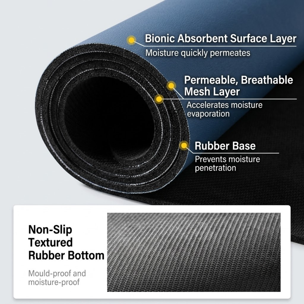 Natural Rubber Sole Antibacterial Foot Mat