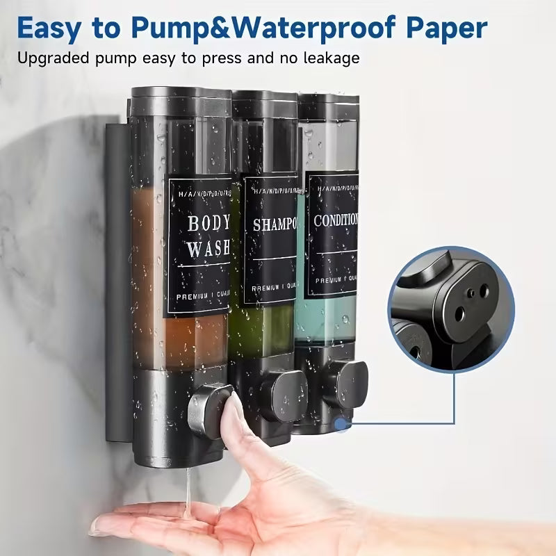 No-Drill Triple Shower Soap Dispenser