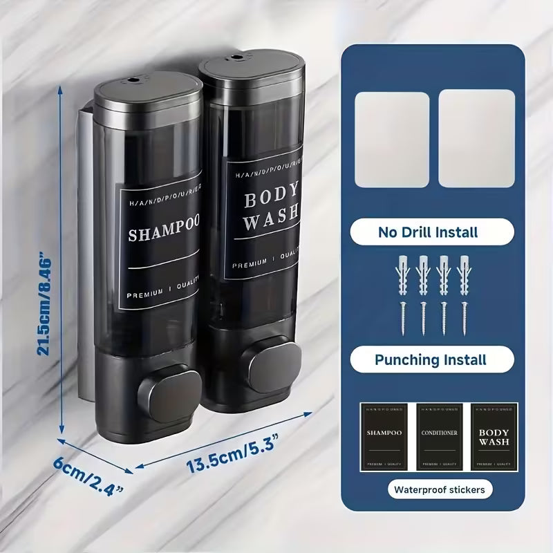 No-Drill Triple Shower Soap Dispenser