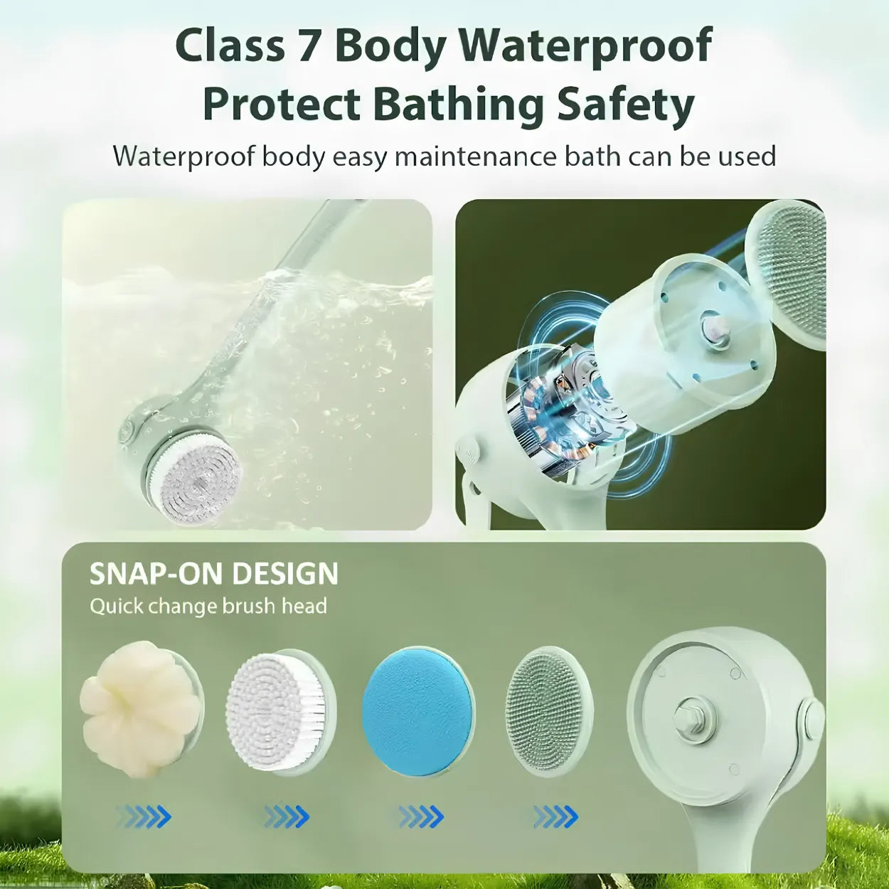 360° Electric Body Brush with 4 Heads