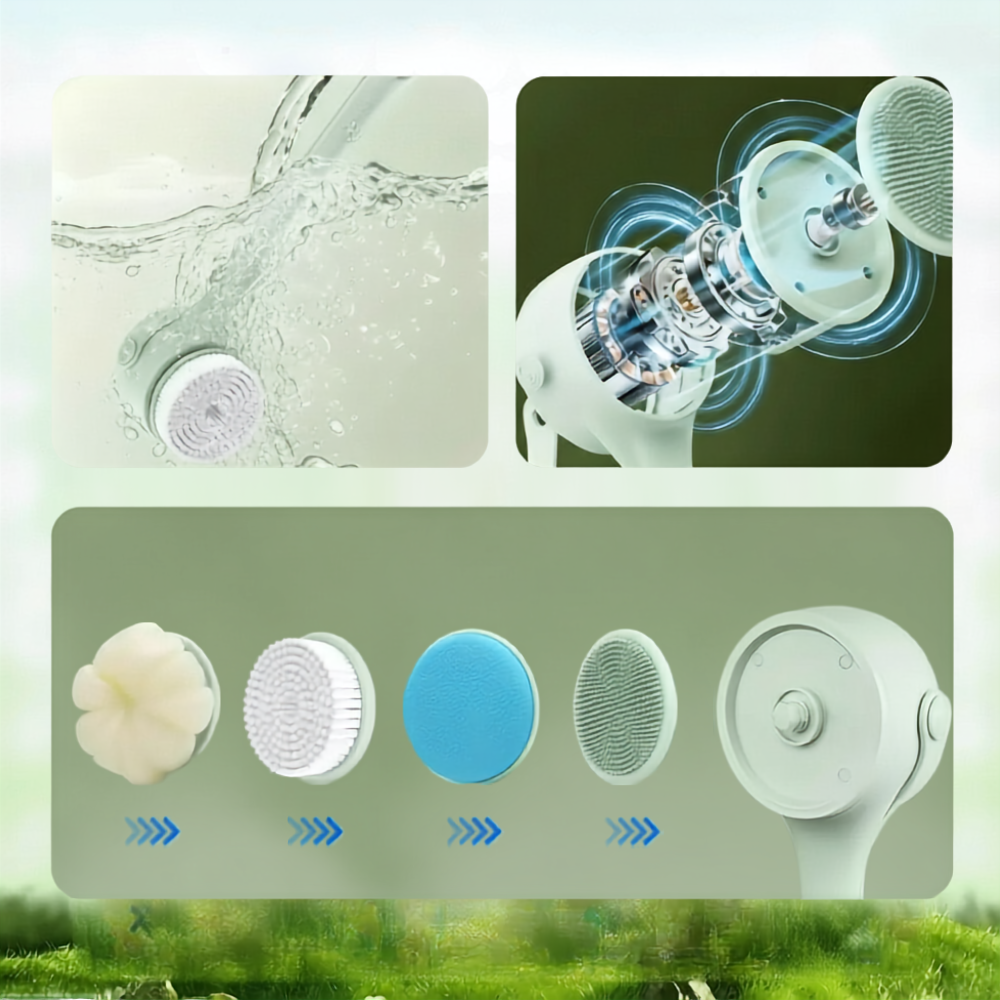 360° Electric Body Brush with 4 Heads