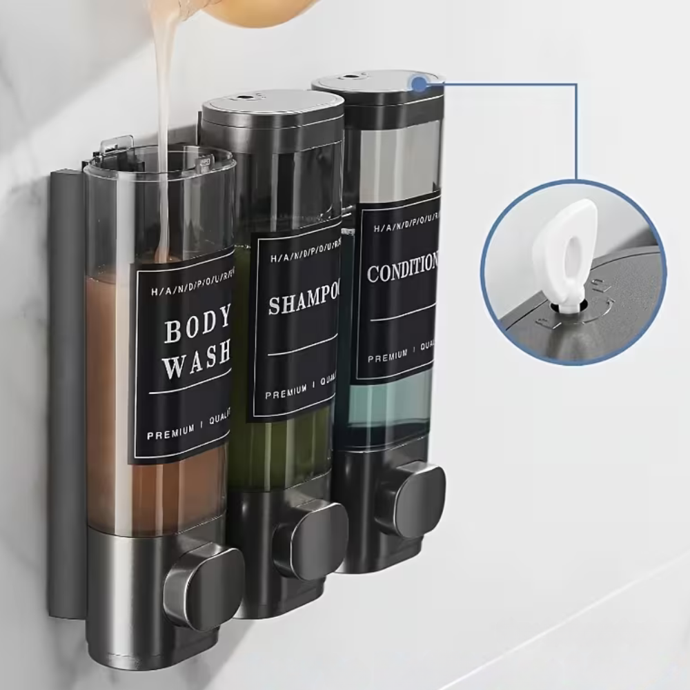No-Drill Triple Shower Soap Dispenser