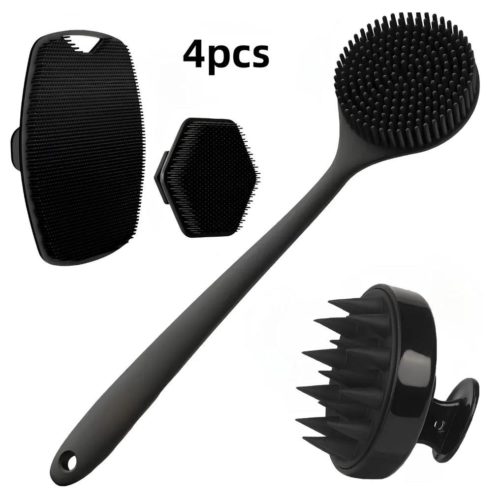 4PCS Silicone Body & Face Scrubber Set