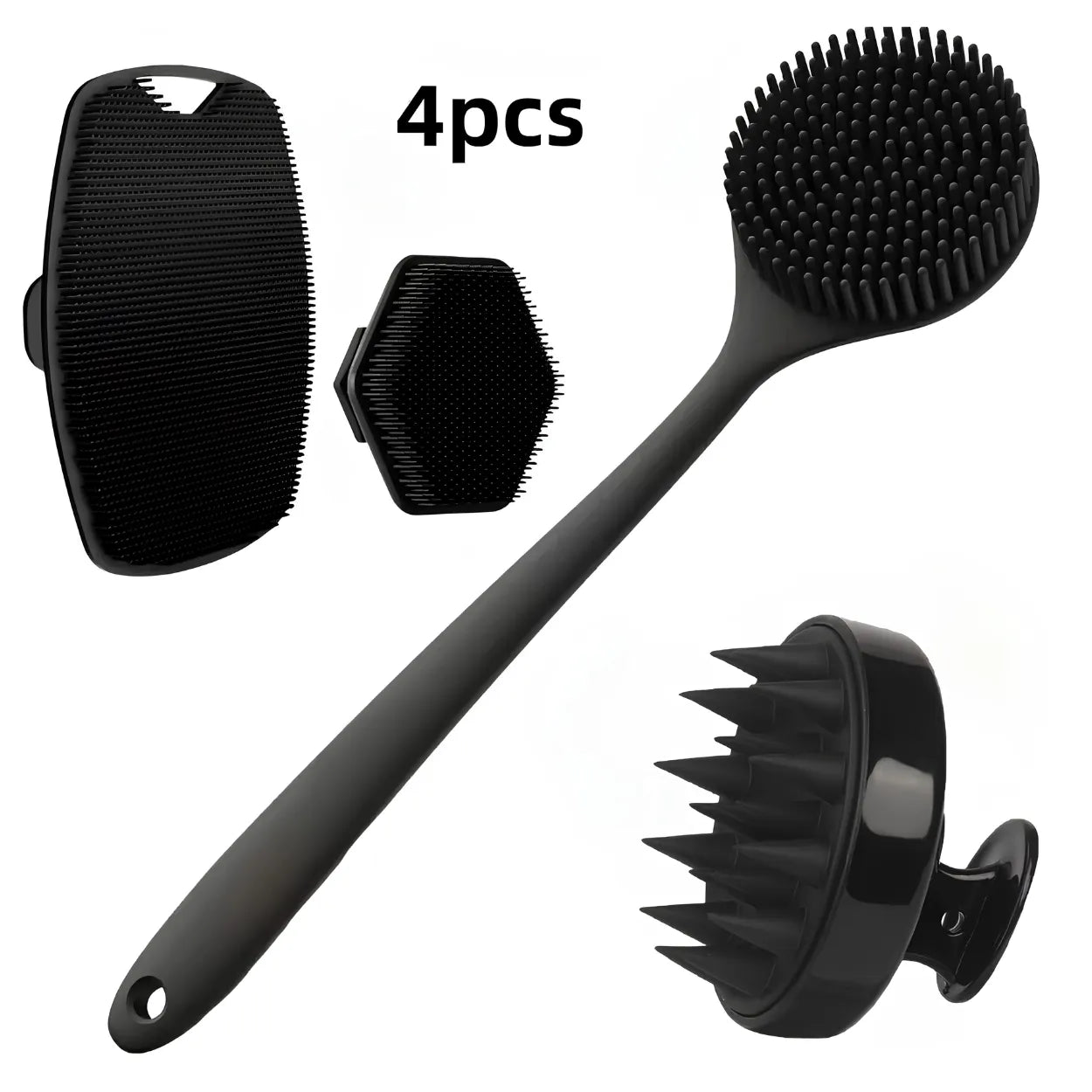 4PCS Silicone Body & Face Scrubber Set