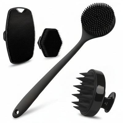 4PCS Silicone Body & Face Scrubber Set
