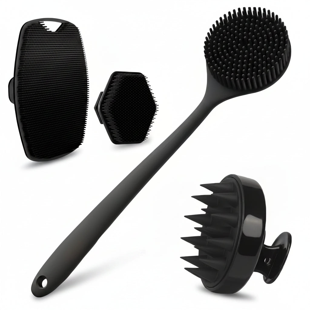 4PCS Silicone Body & Face Scrubber Set