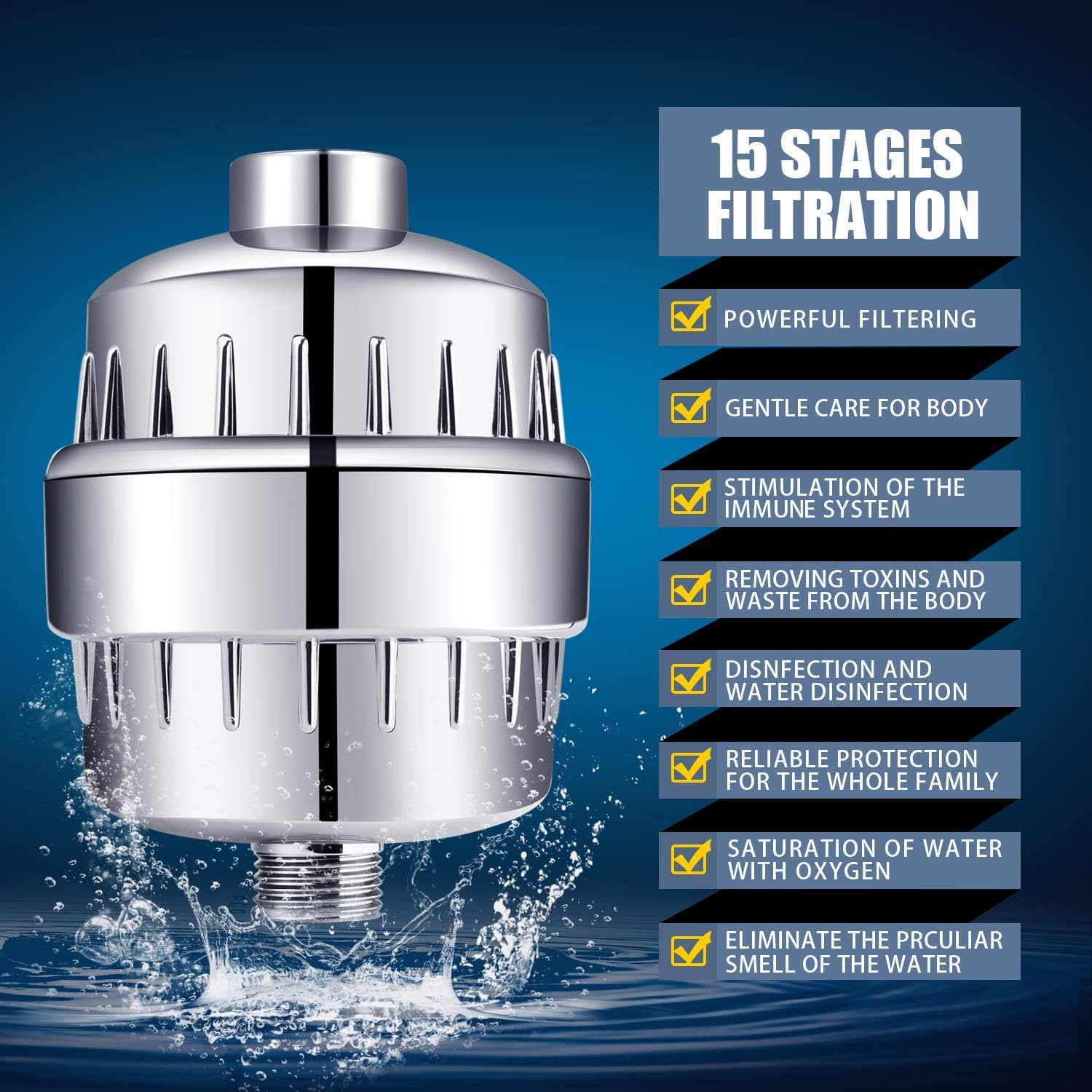 5-Speed Adjustable Hard Water Shower Filter