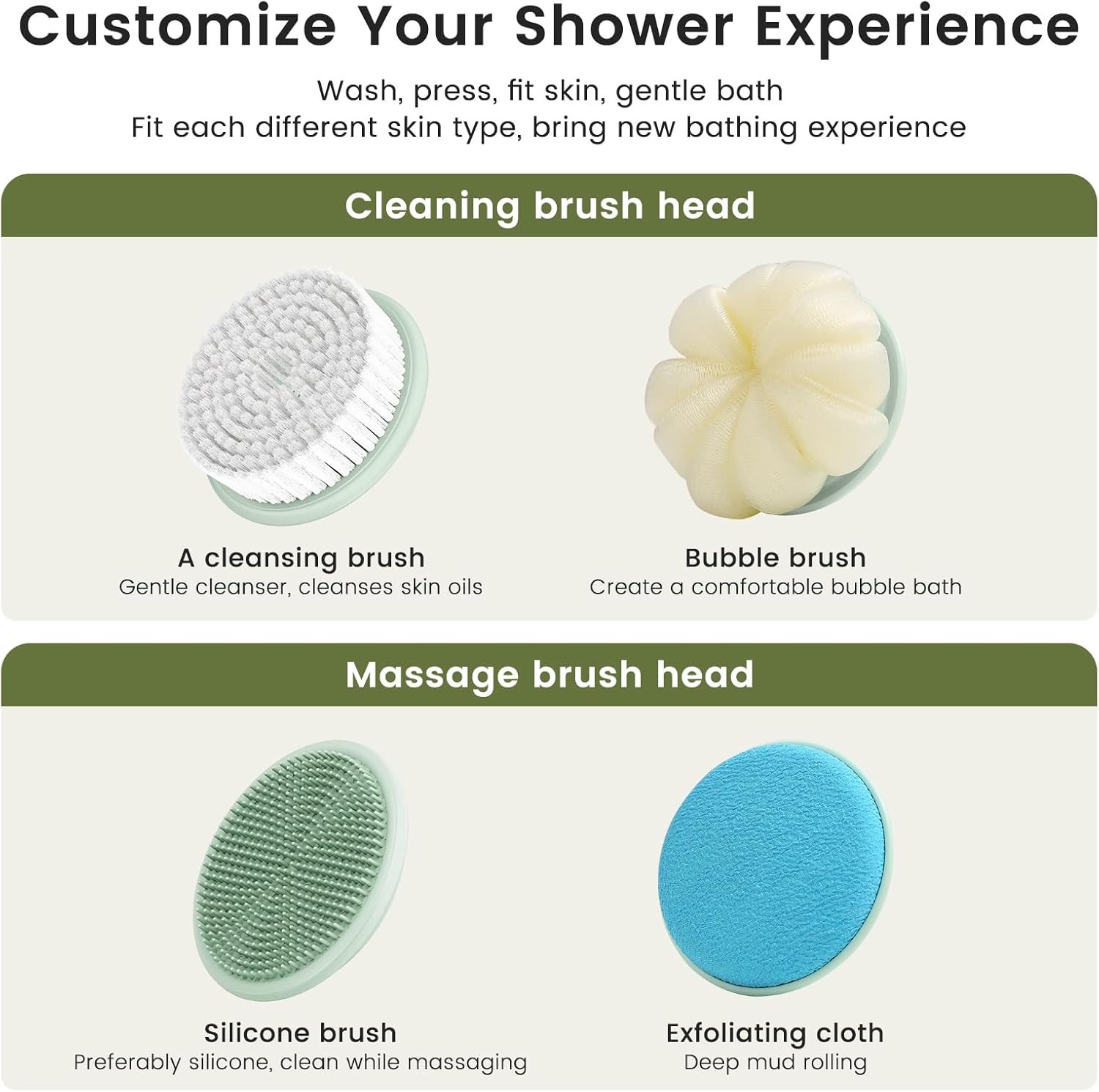 360° Electric Body Brush with 4 Heads