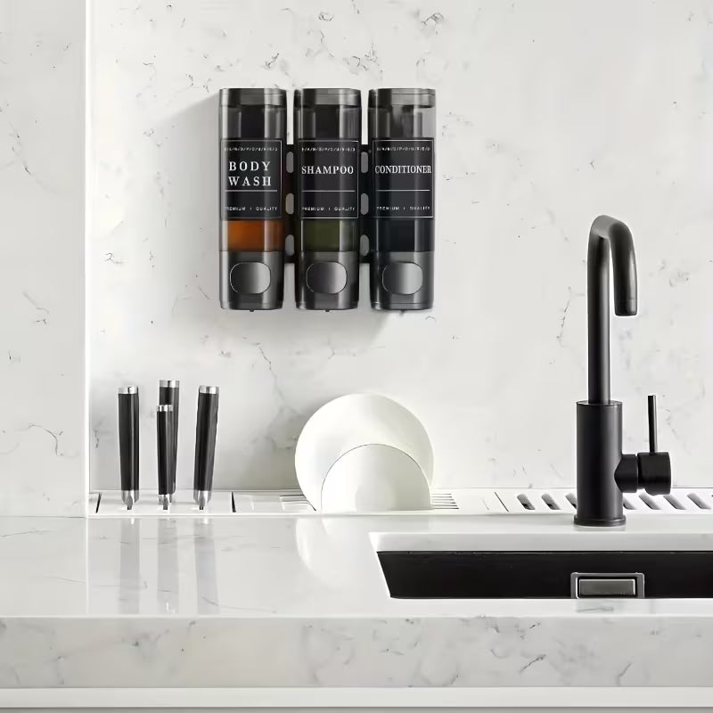 No-Drill Triple Shower Soap Dispenser