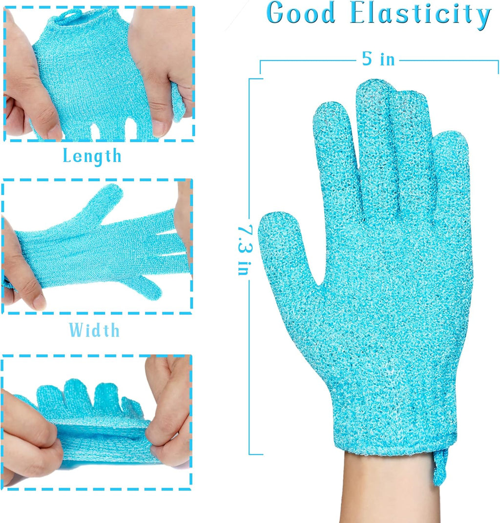 12-Color Body Scrub Shower Gloves Kit