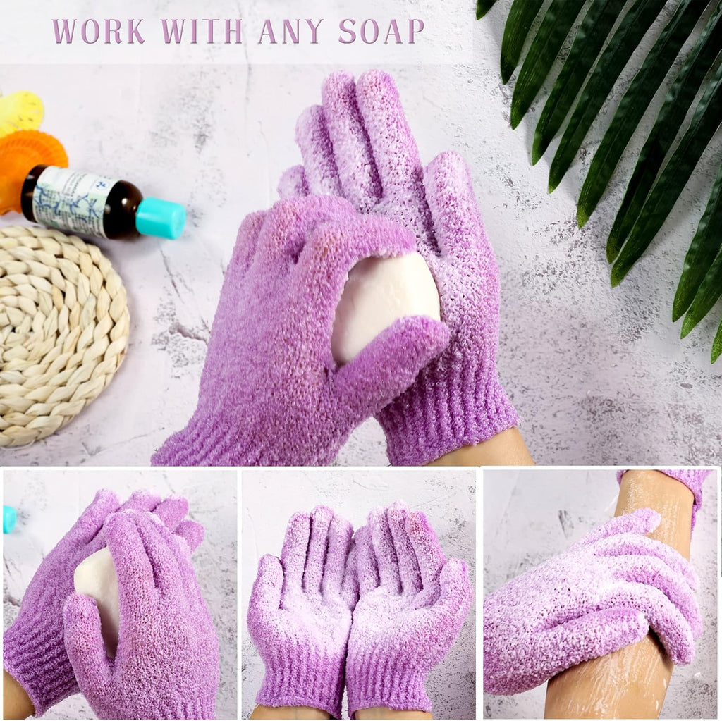 12-Color Body Scrub Shower Gloves Kit