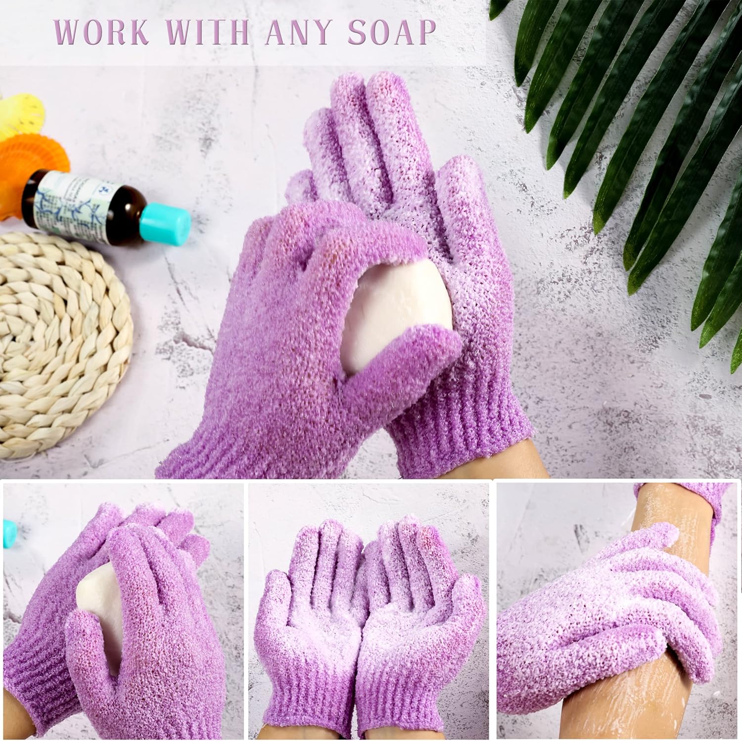 12-Color Body Scrub Shower Gloves Kit