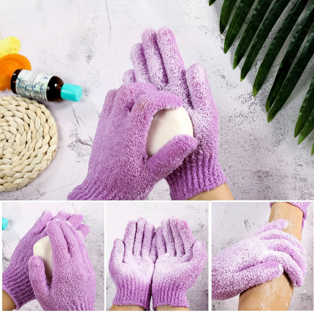 12-Color Body Scrub Shower Gloves Kit