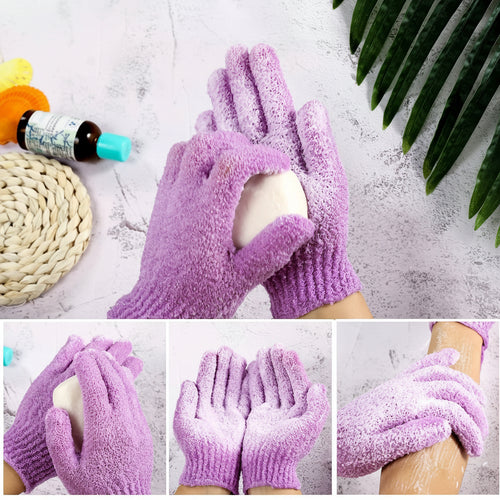 12-Color Body Scrub Shower Gloves Kit