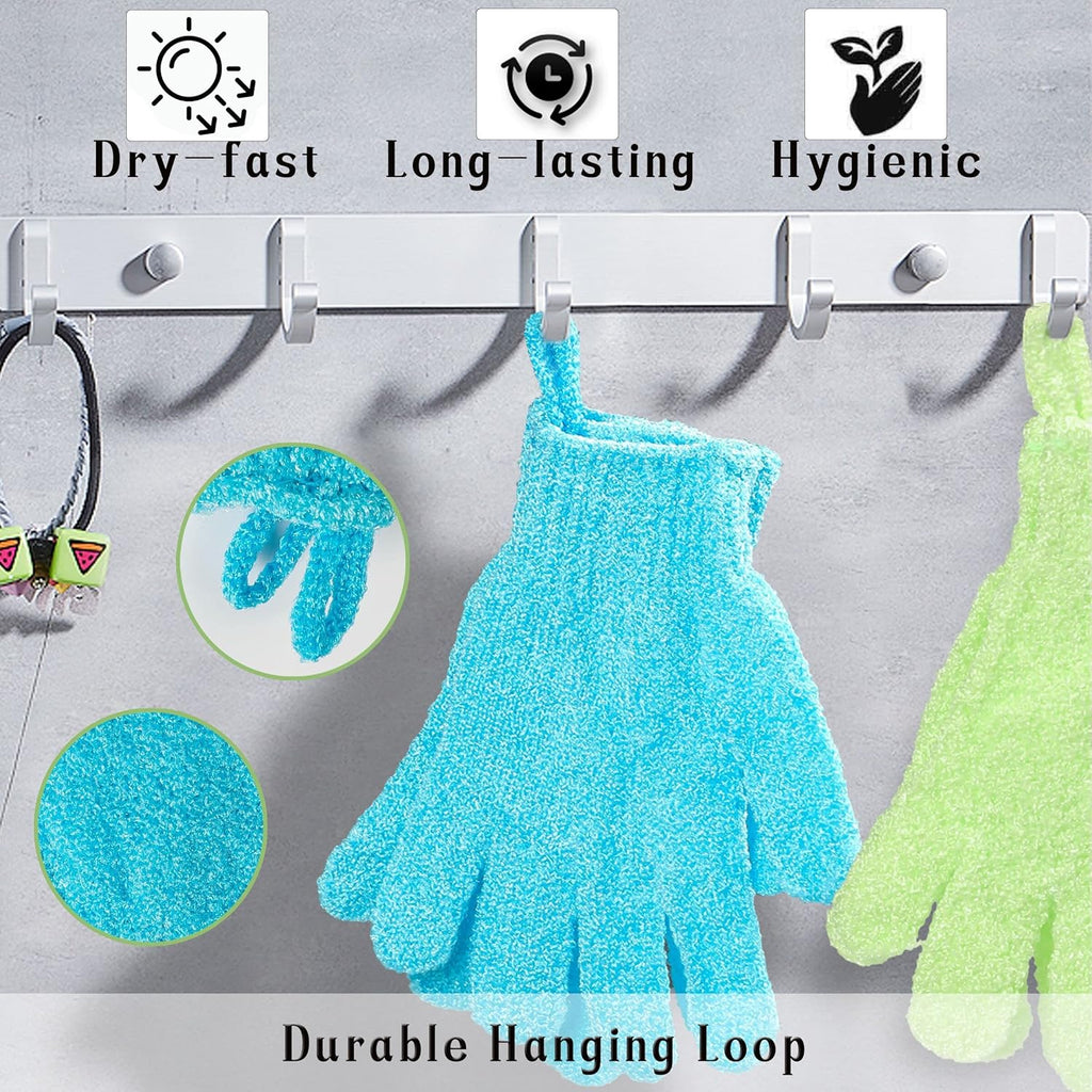 12-Color Body Scrub Shower Gloves Kit