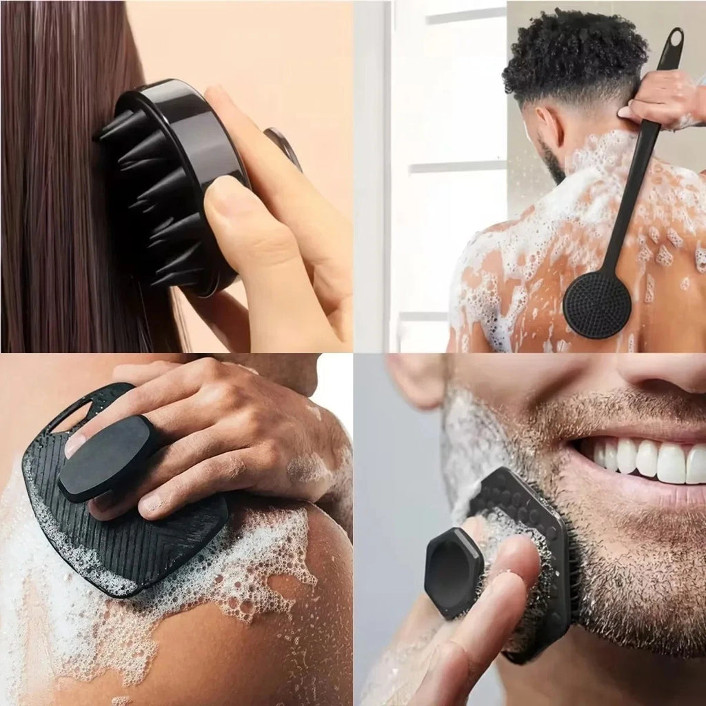 4PCS Silicone Body & Face Scrubber Set
