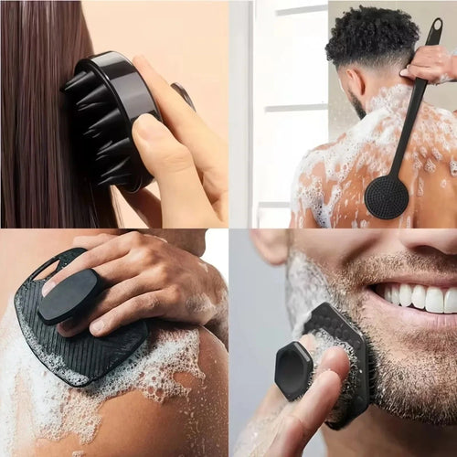 4PCS Silicone Body & Face Scrubber Set