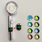 Premium 3-Color Temp Control LED Showerhead